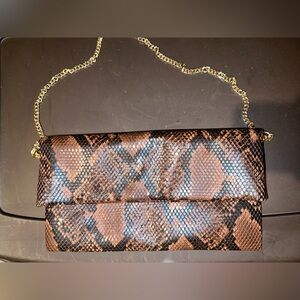 Express brand snake skin purse with gold chain 🐍